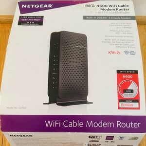 NETGEAR N600 C3700 WiFi Cable Modem Router - Built-In DOCSIS 3.0 Cable Modem